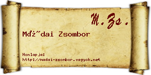 Mádai Zsombor névjegykártya